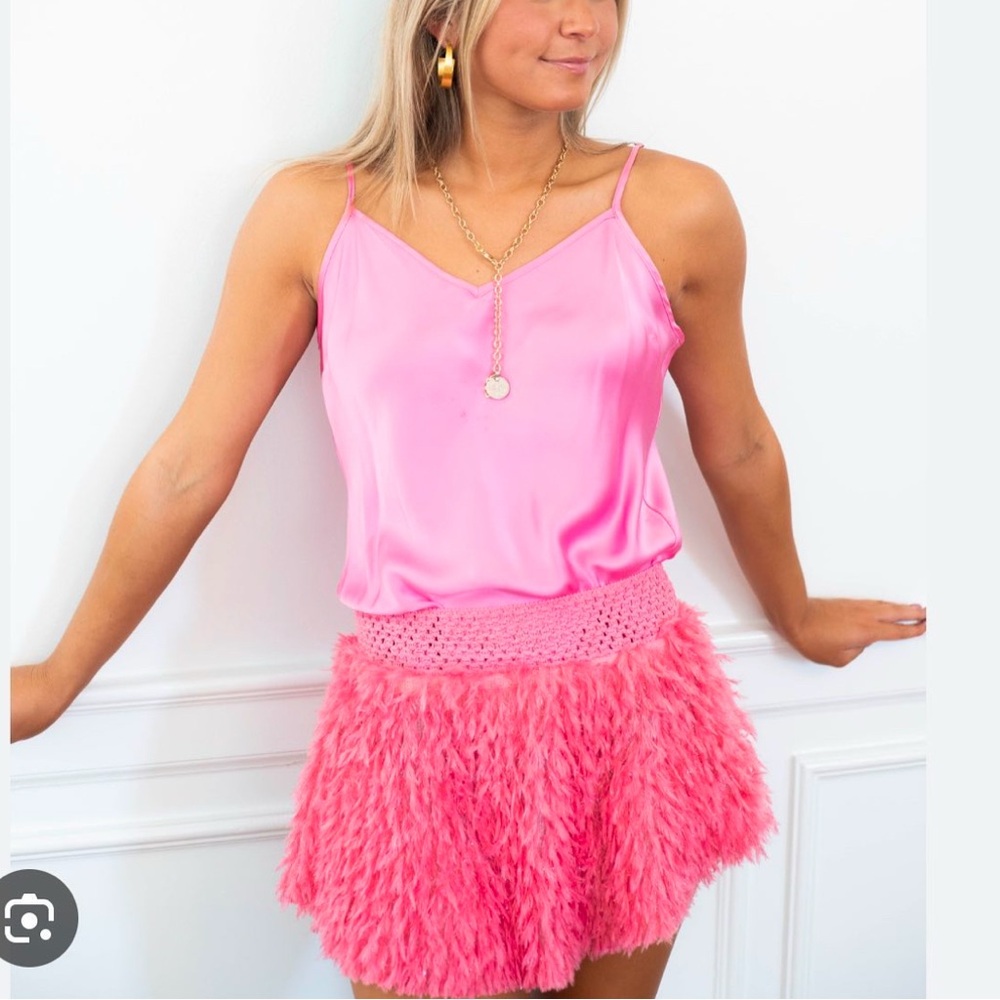 NWT pink feather shug skirt